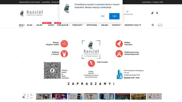 Kościół Chrześcijański w Częstochowie — screenshot